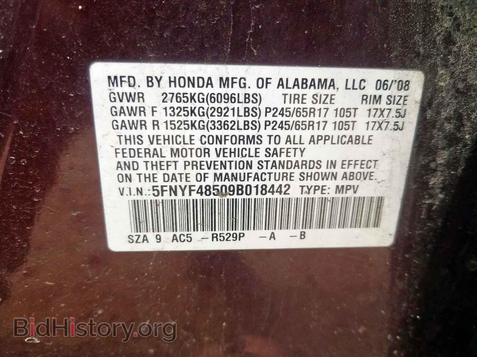 2009 HONDA PILOT - VIN: 5FNYF48509B018442 - Фото 10