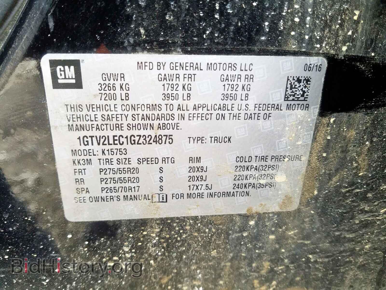 2016 GMC SIERRA - VIN: 1GTV2LEC1GZ324875 - Фото 10