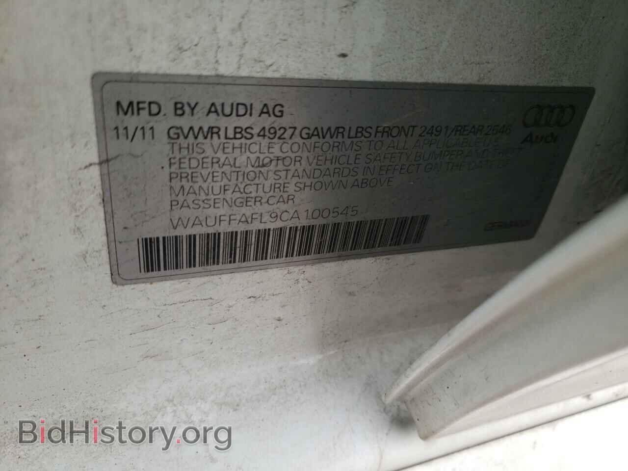 2012 AUDI A4 - VIN: WAUFFAFL9CA100545 - Фото 10