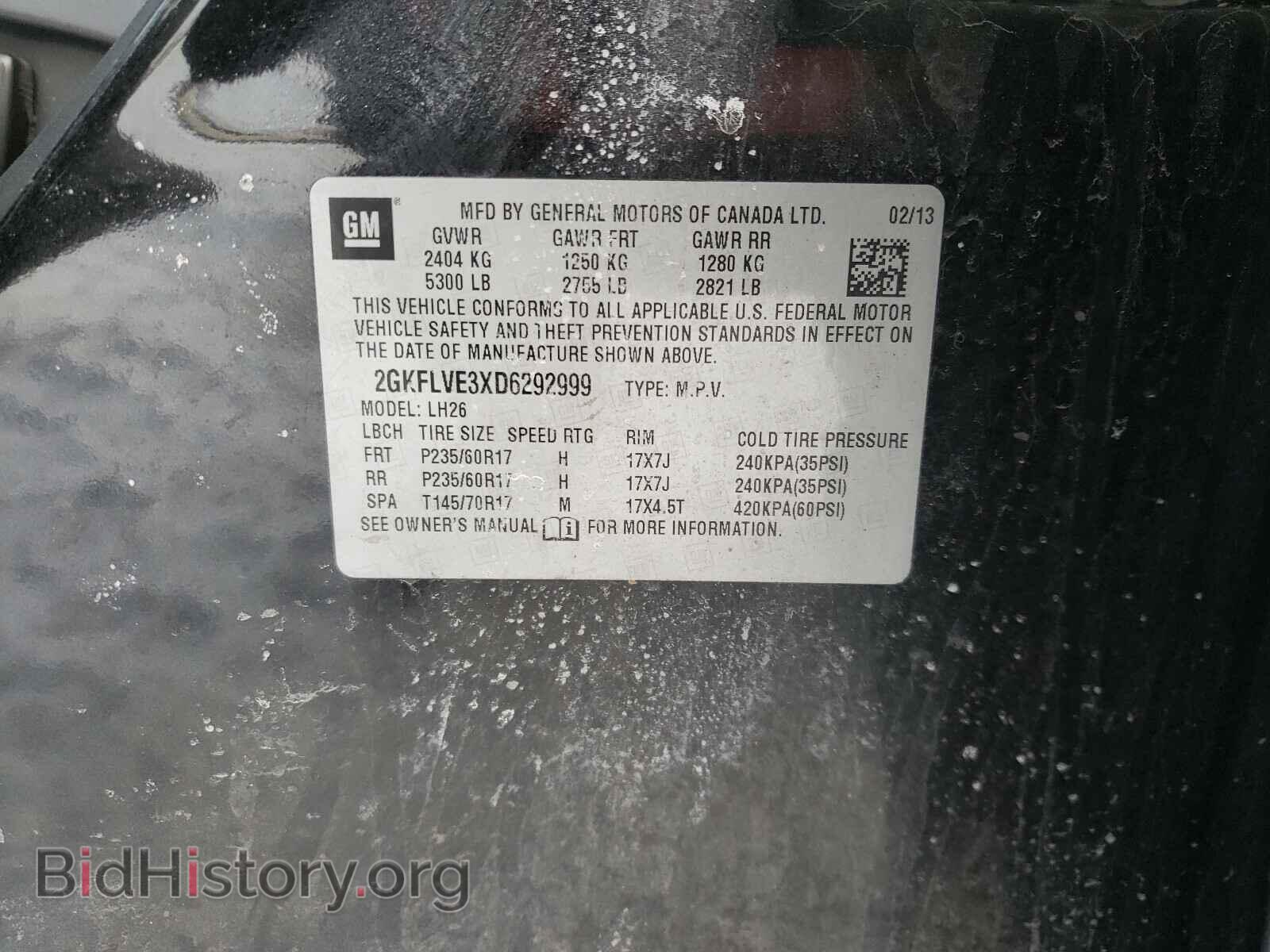 2013 GMC TERRAIN - VIN: 2GKFLVE3XD6292999 - Фото 10