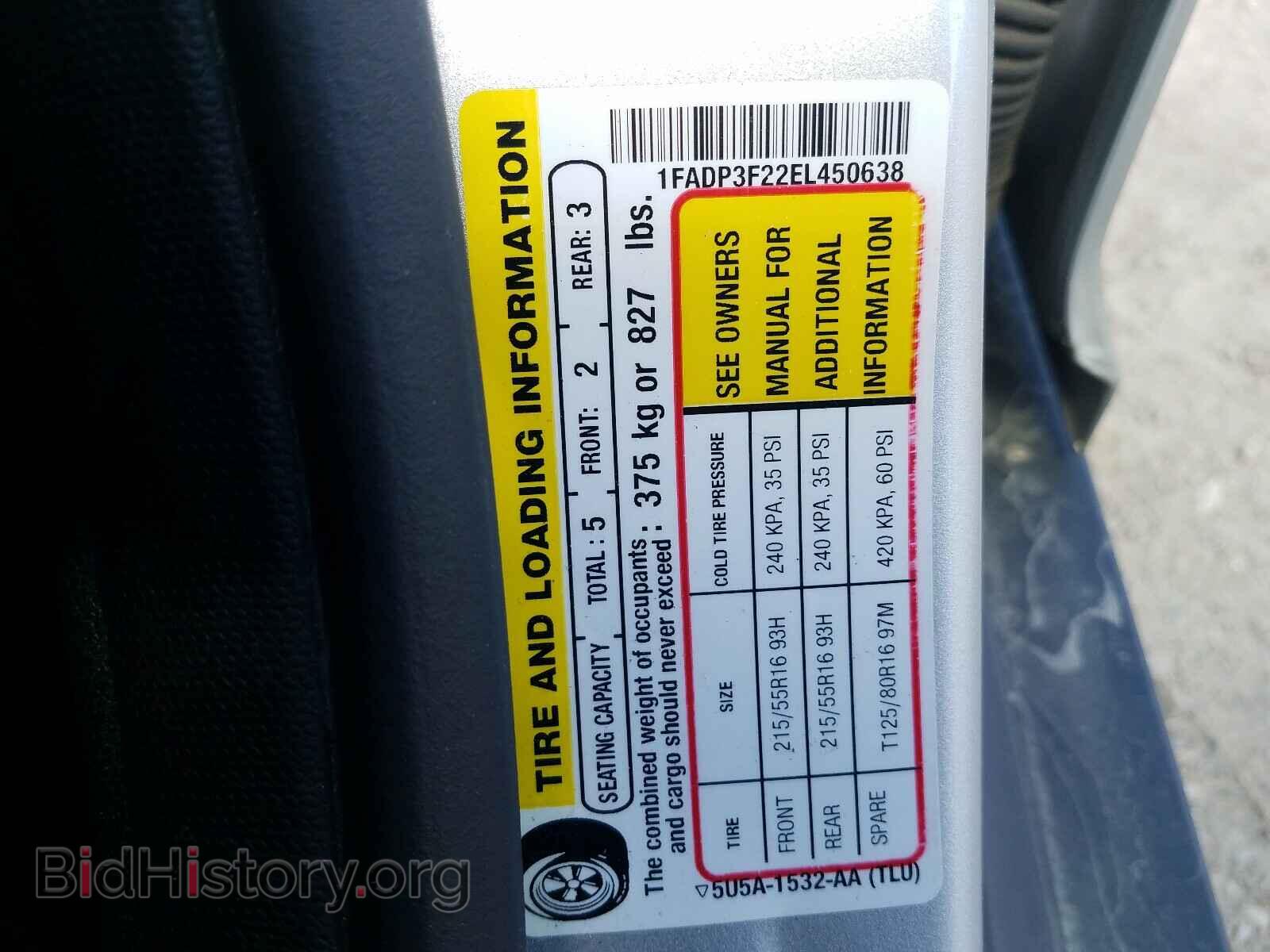 2014 FORD FOCUS - VIN: 1FADP3F22EL450638 - Фото 10