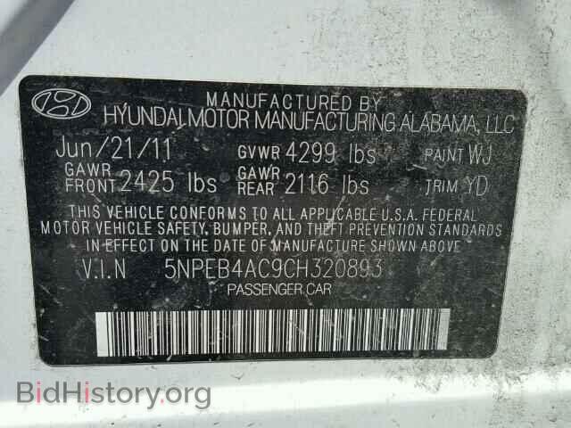 2012 HYUNDAI SONATA - VIN: 5NPEB4AC9CH320893 - Фото 10