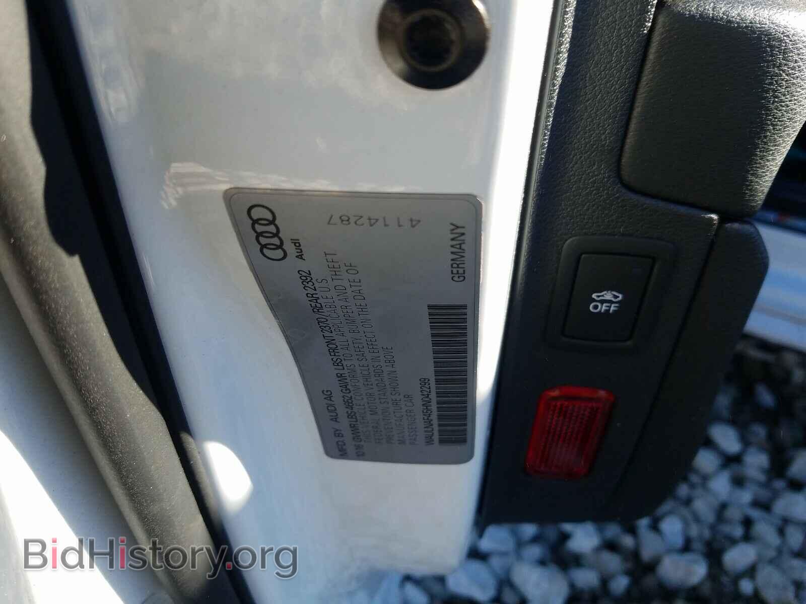 2017 AUDI A4 - VIN: WAULNAF45HN042299 - Фото 10