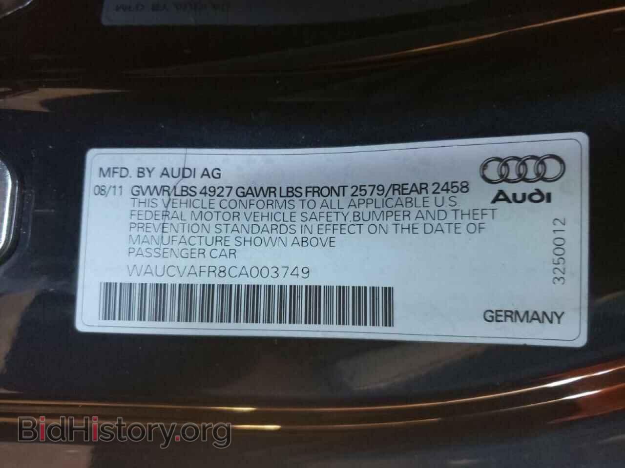 2012 AUDI S5/RS5 - VIN: WAUCVAFR8CA003749 - Фото 10