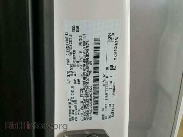2014 FORD ESCAPE - VIN: 1FMCU9J93EUA77220 - Фото 10