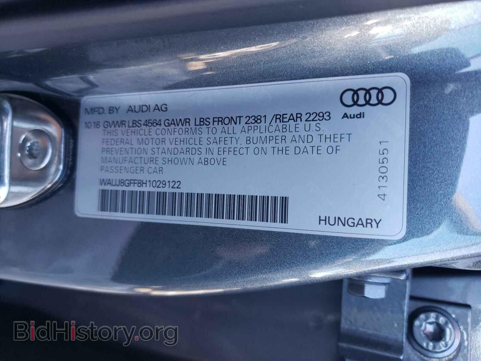 2017 AUDI A3 - VIN: WAUJ8GFF8H1029122 - Фото 10