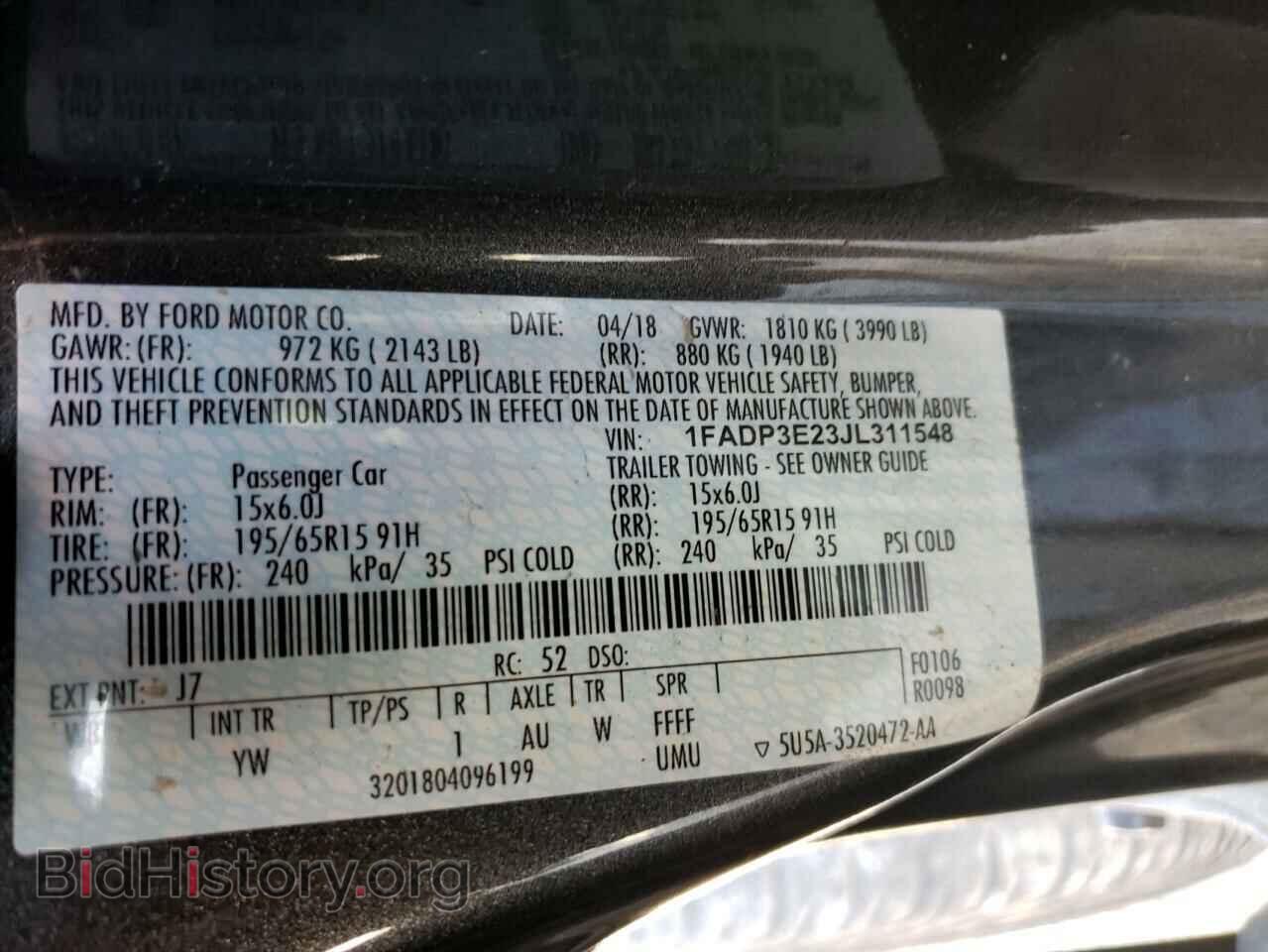 2018 FORD FOCUS - VIN: 1FADP3E23JL311548 - Фото 10
