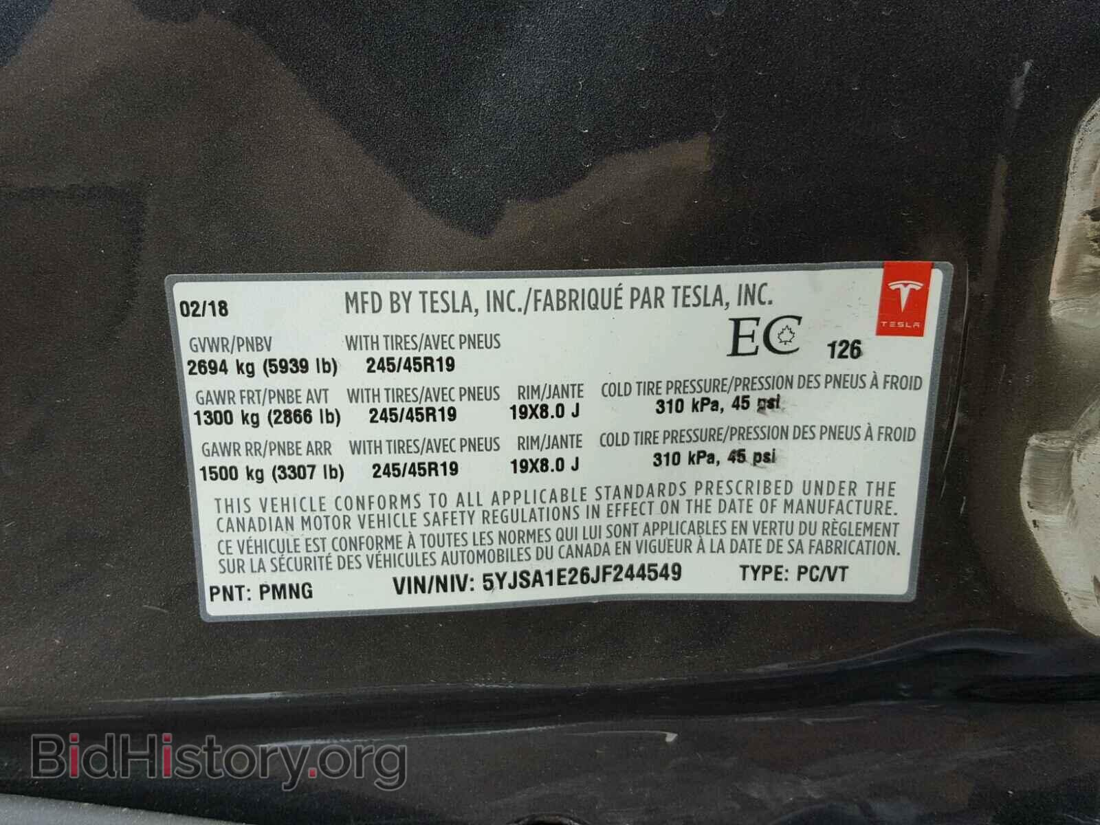 2018 TESLA MODEL S - VIN: 5YJSA1E26JF244549 - Photo 10
