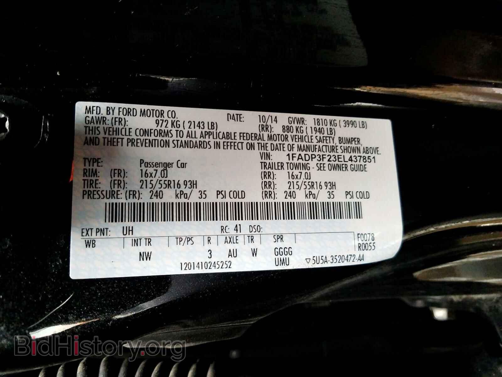 2014 FORD FOCUS - VIN: 1FADP3F23EL437851 - Photo 10