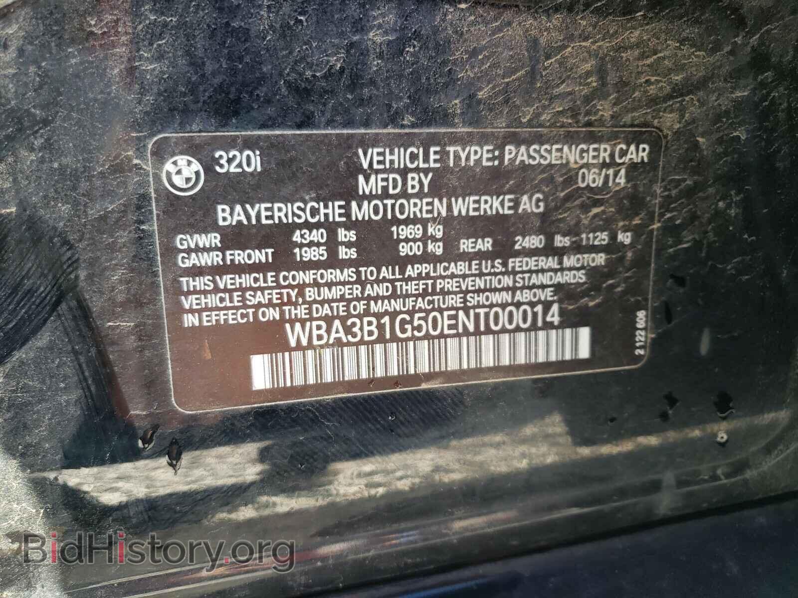 2014 BMW 3 SERIES - VIN: WBA3B1G50ENT00014 - Фото 10