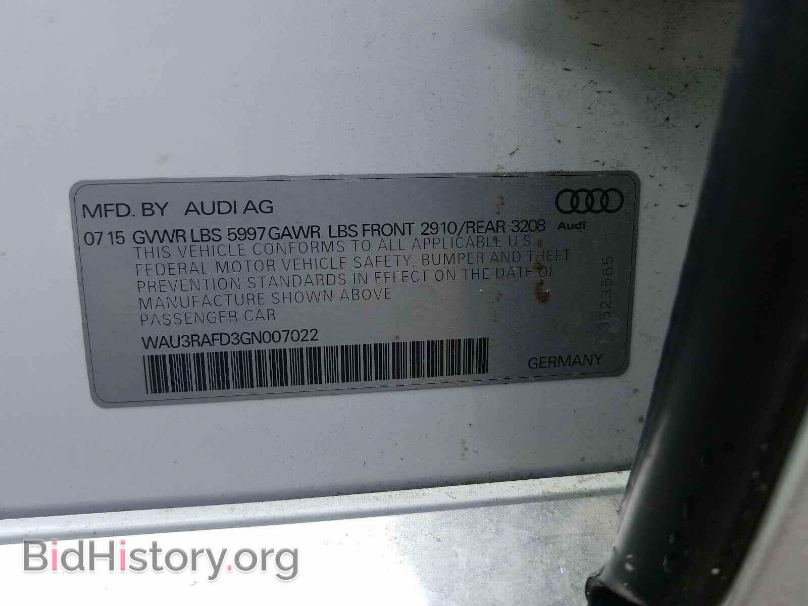 2016 AUDI A8 - VIN: WAU3RAFD3GN007022 - Фото 10