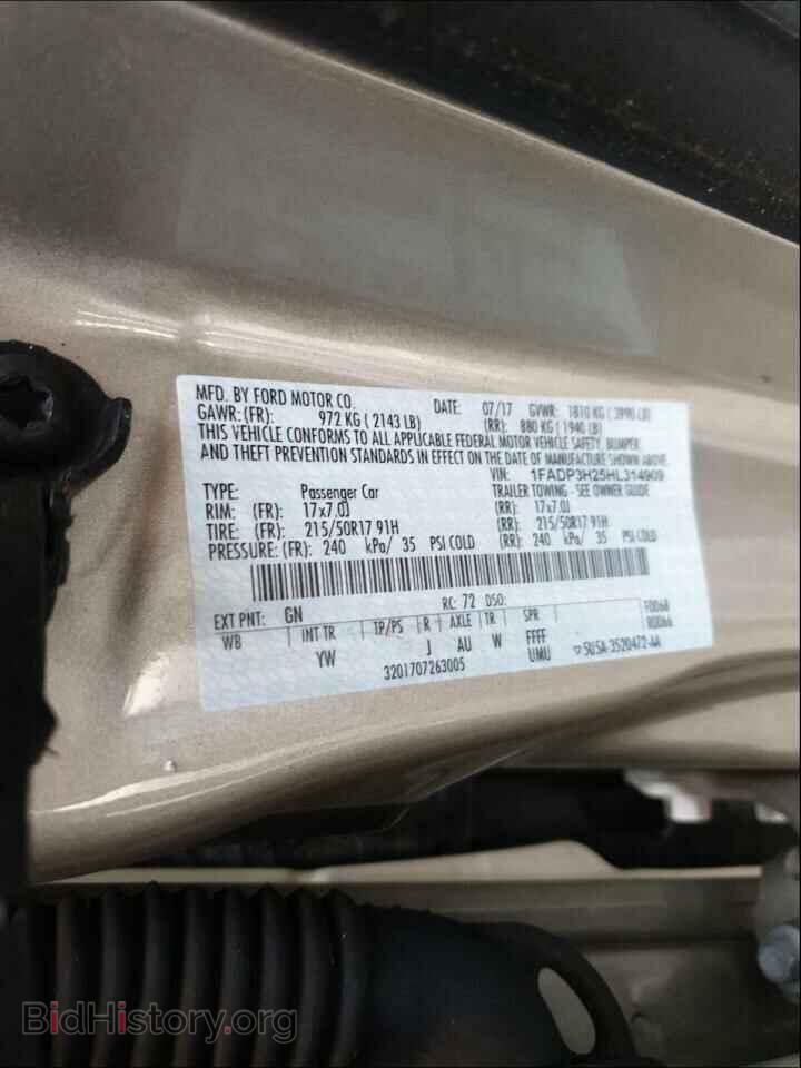 2017 FORD FOCUS - VIN: 1FADP3H25HL314909 - Фото 10