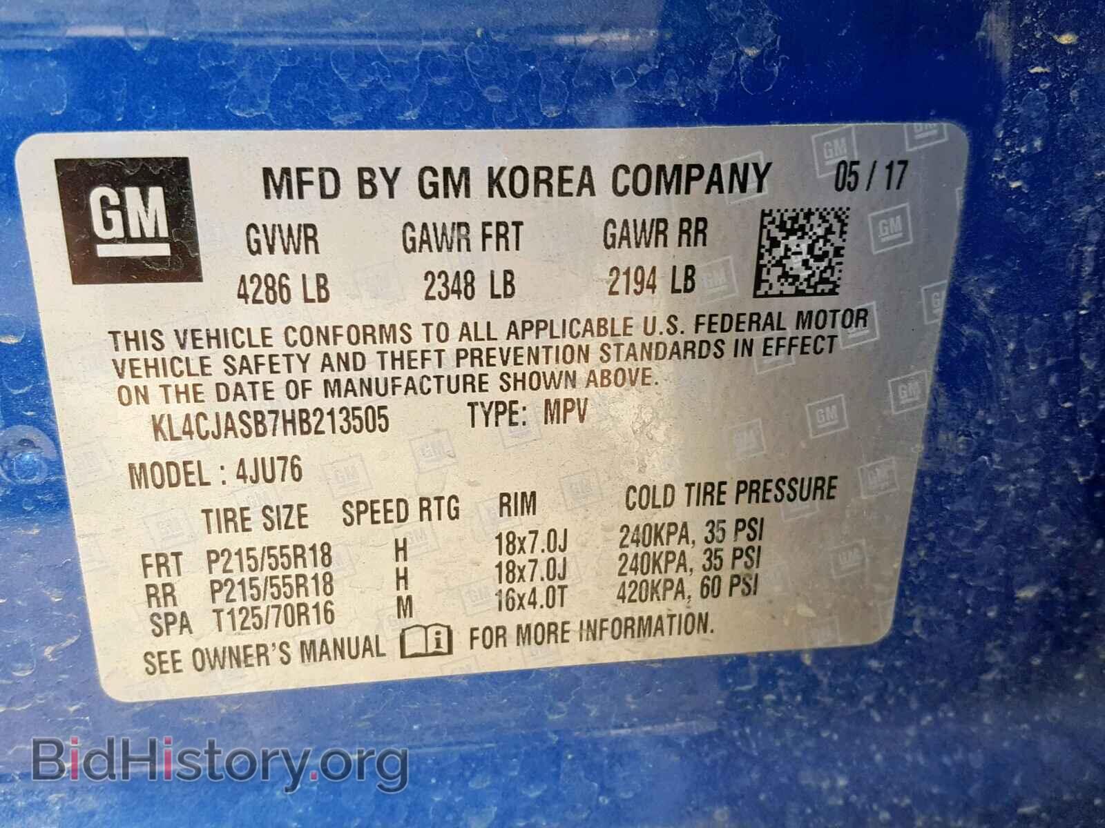 2017 BUICK ENCORE PRE - VIN: KL4CJASB7HB213505 - Фото 10