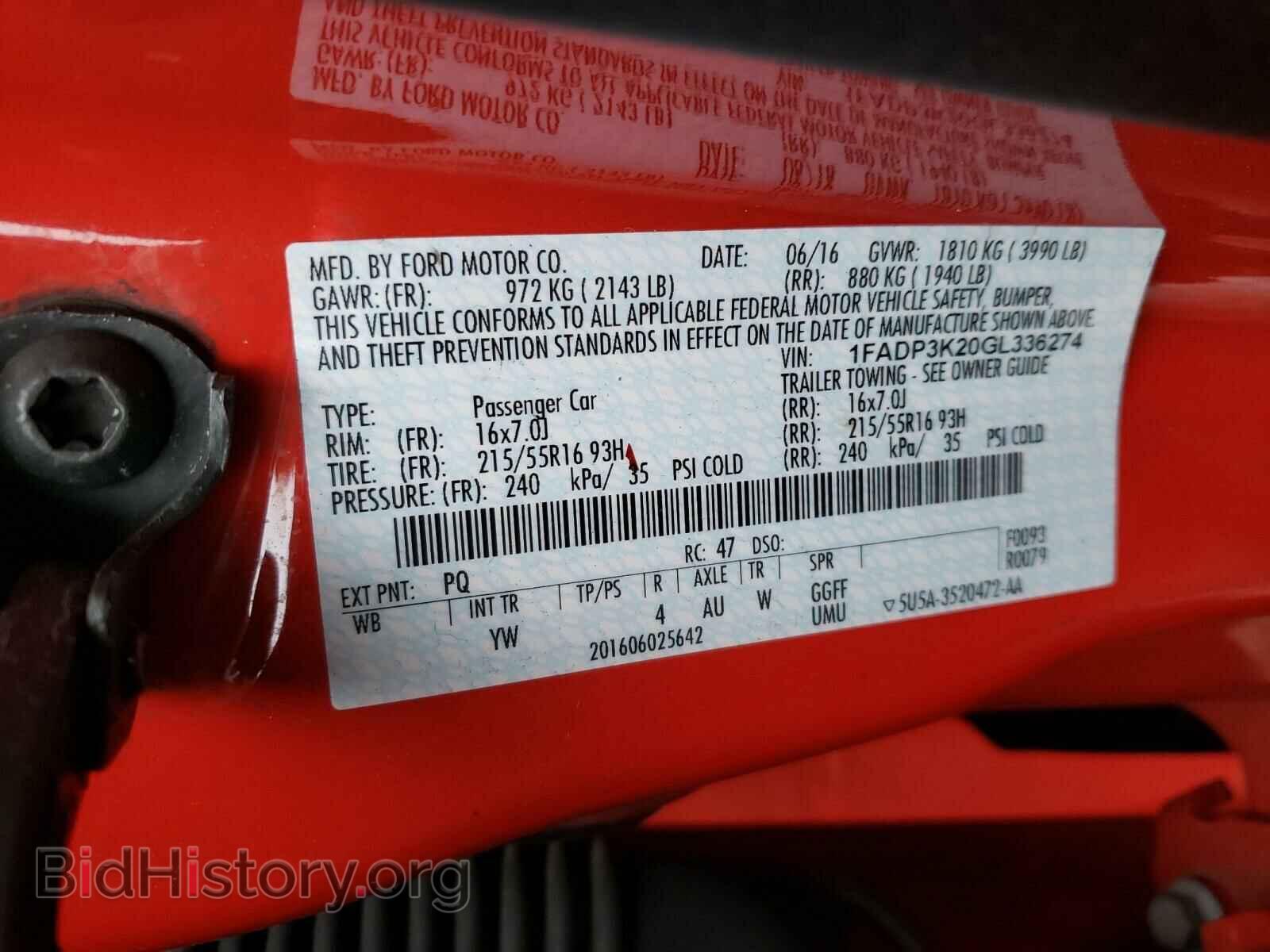 2016 FORD FOCUS - VIN: 1FADP3K20GL336274 - Фото 10