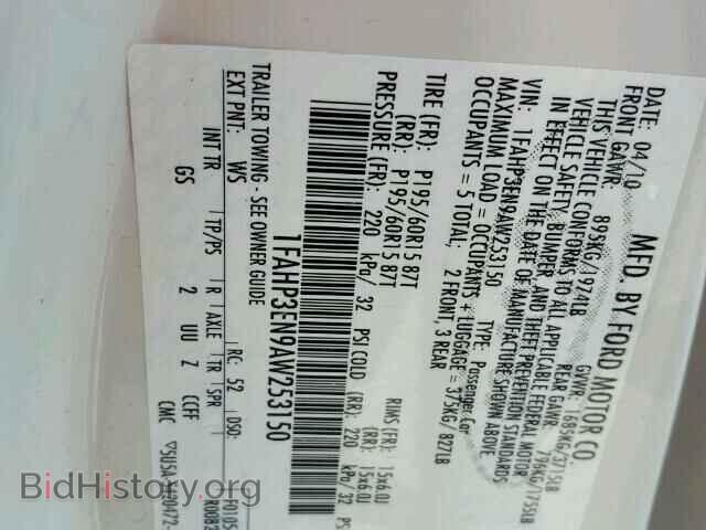 2010 FORD FOCUS - VIN: 1FAHP3EN9AW253150 - Фото 10