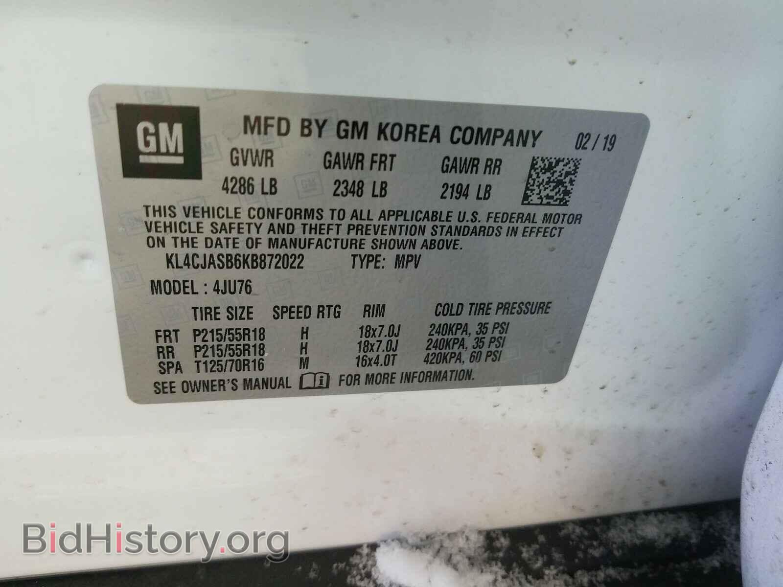 2019 BUICK ENCORE - VIN: KL4CJASB6KB872022 - Photo 10