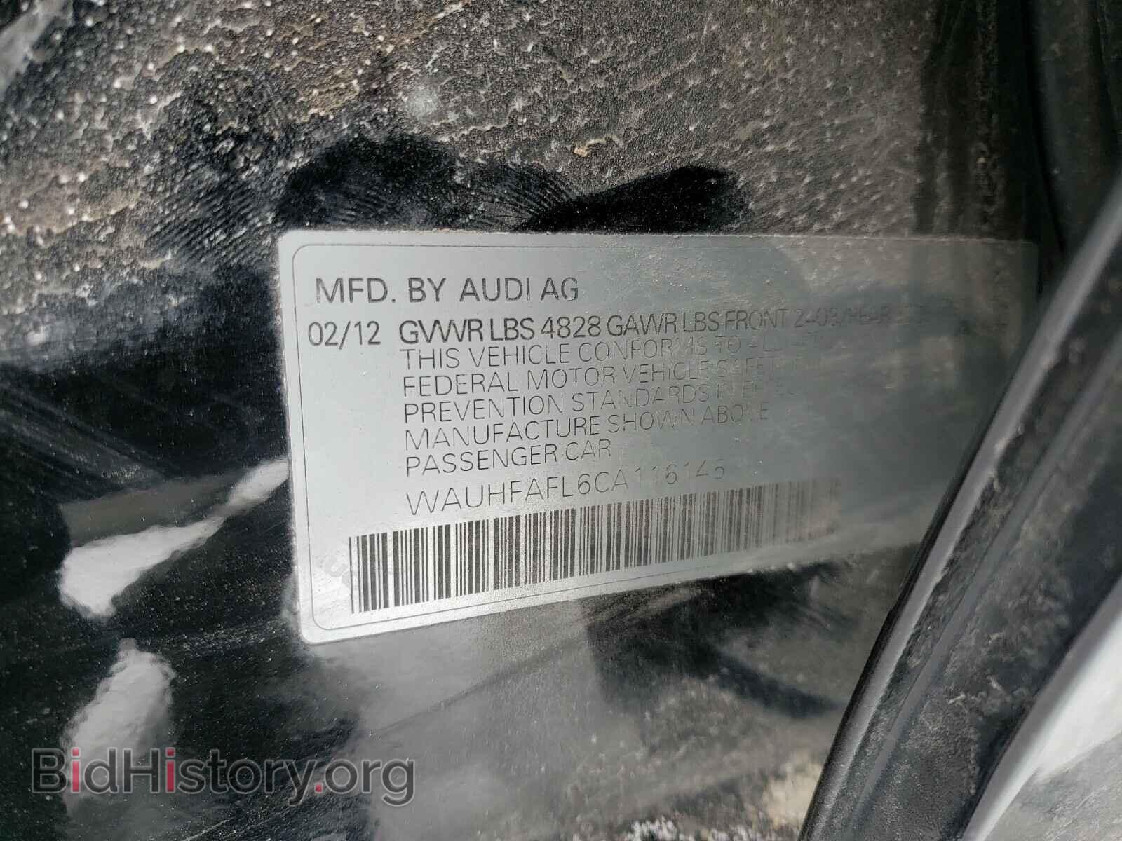 2012 AUDI A4 - VIN: WAUHFAFL6CA116145 - Фото 10
