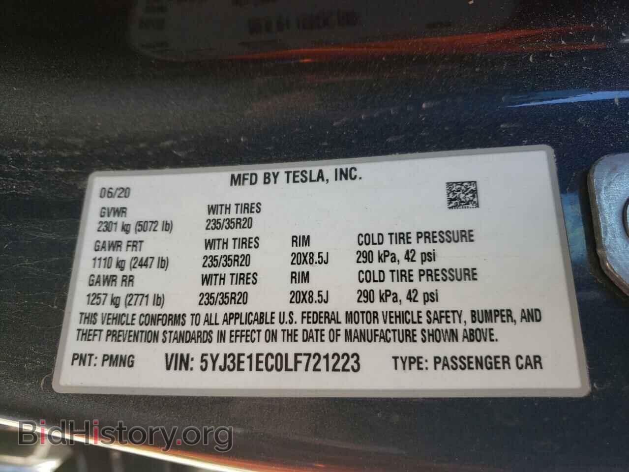 2020 TESLA MODEL 3 - VIN: 5YJ3E1EC0LF721223 - Фото 10