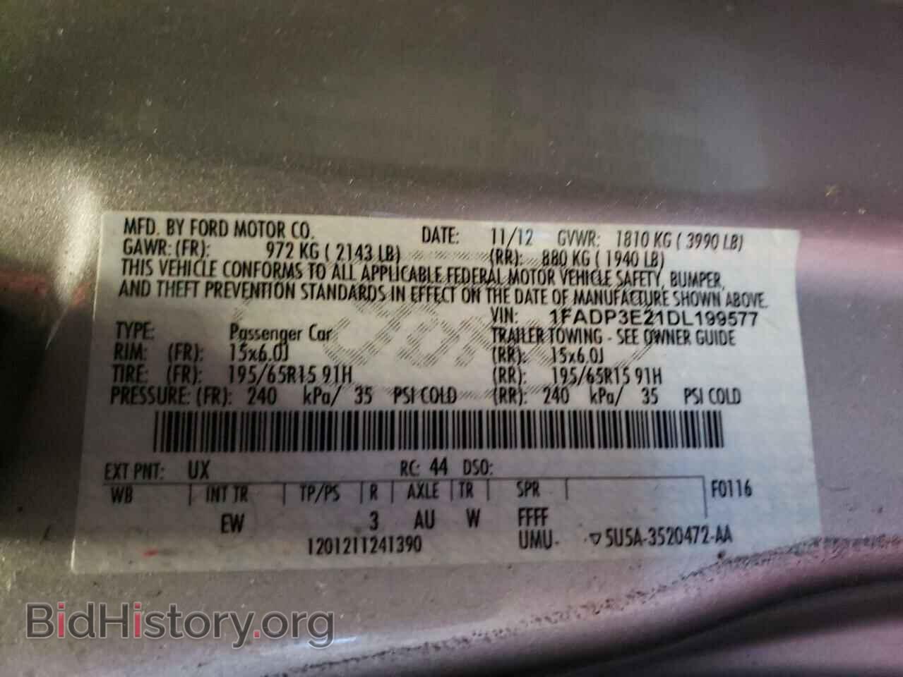2013 FORD FOCUS - VIN: 1FADP3E21DL199577 - Фото 10