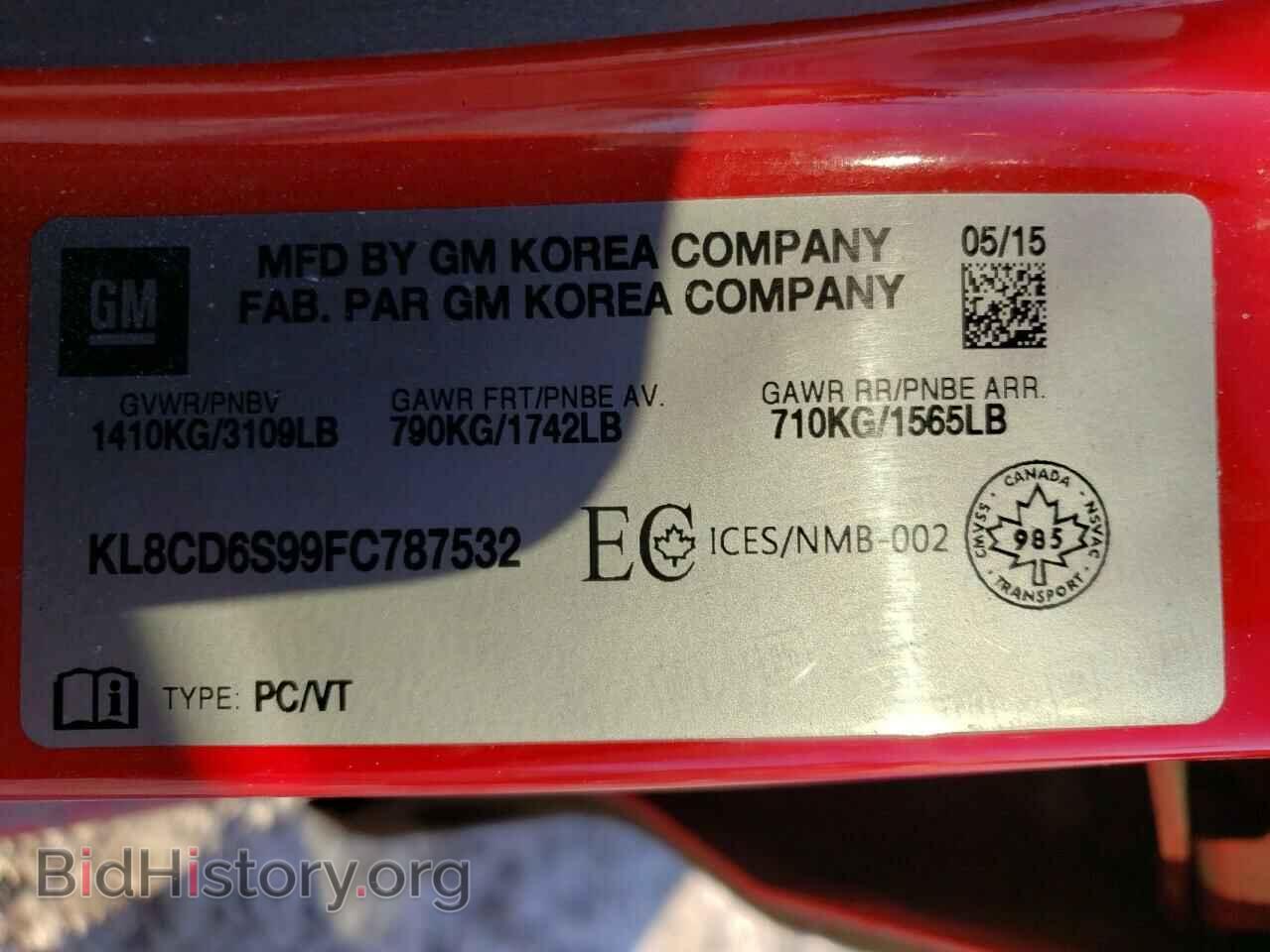 2015 CHEVROLET SPARK - VIN: KL8CD6S99FC787532 - Фото 10
