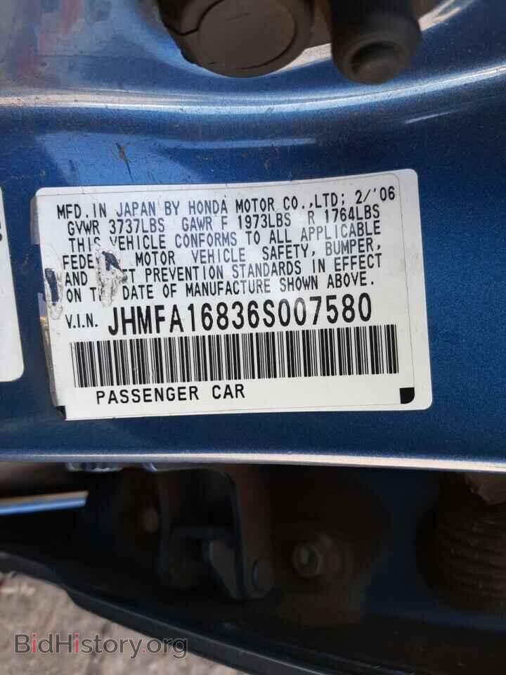 2006 HONDA CIVIC - VIN: JHMFA16836S007580 - Фото 10