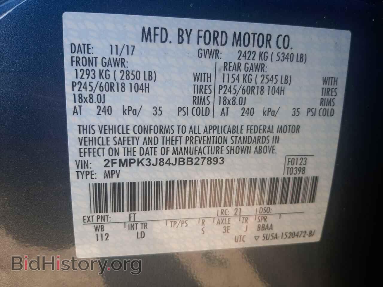 2018 FORD EDGE - VIN: 2FMPK3J84JBB27893 - Photo 10