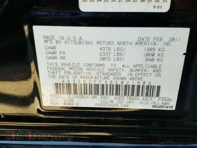 2011 MITSUBISHI GALANT - VIN: 4A32B2FF8BE021806 - Фото 10