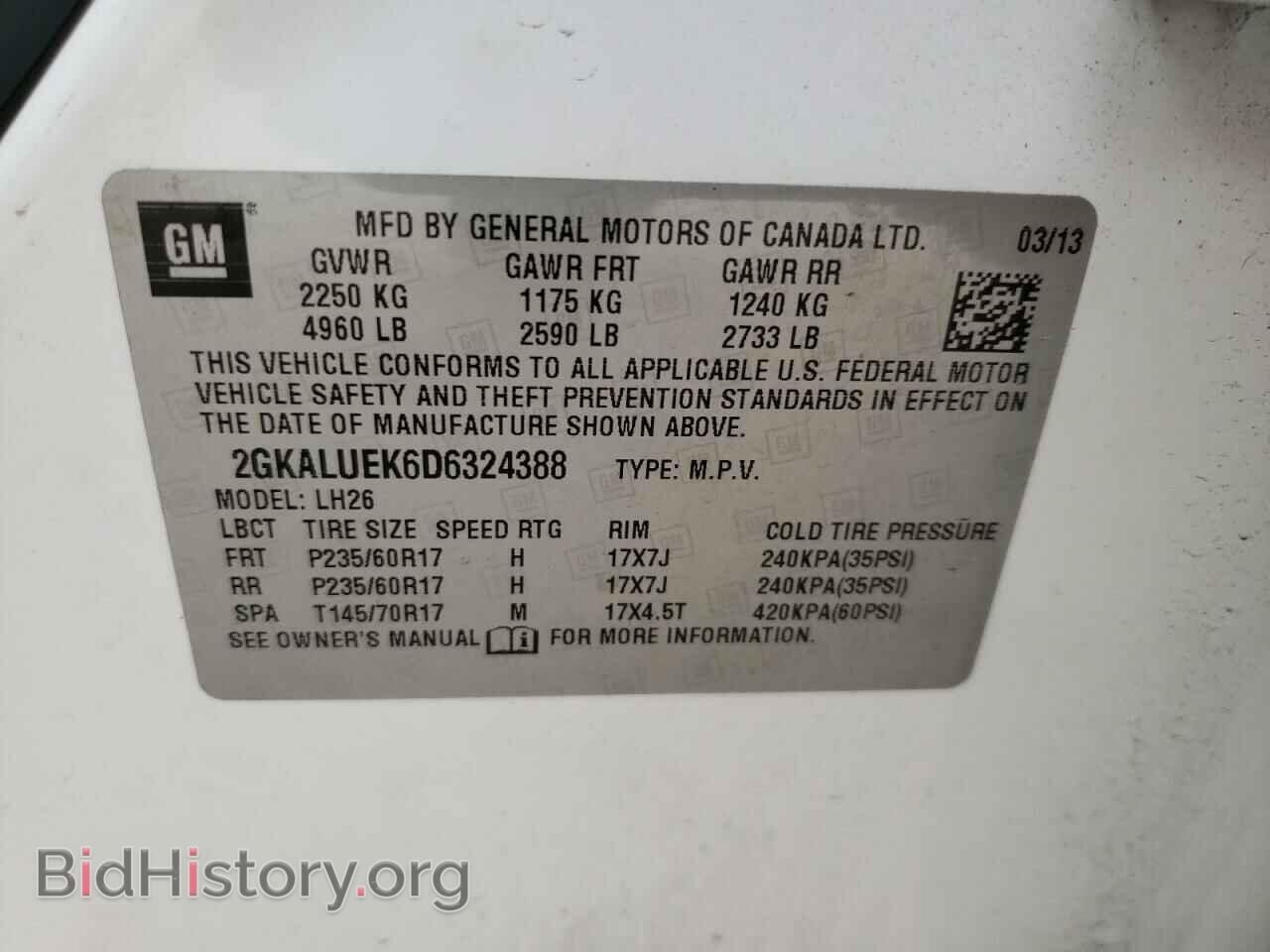 2013 GMC TERRAIN - VIN: 2GKALUEK6D6324388 - Фото 10