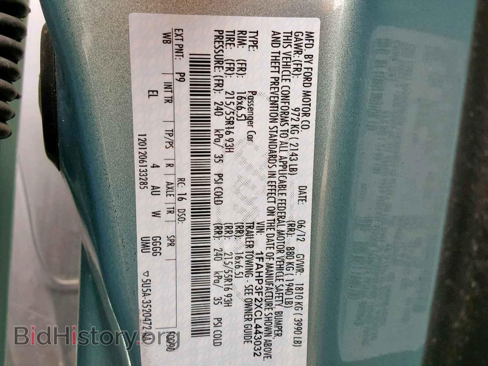 2012 FORD FOCUS SE - VIN: 1FAHP3F2XCL443032 - Фото 10