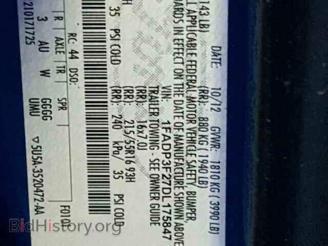 2013 FORD FOCUS - VIN: 1FADP3F27DL175847 - Фото 10