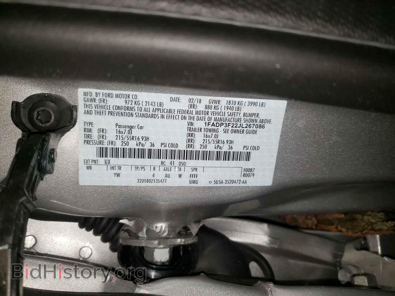 2018 FORD FOCUS - VIN: 1FADP3F22JL267086 - Фото 10