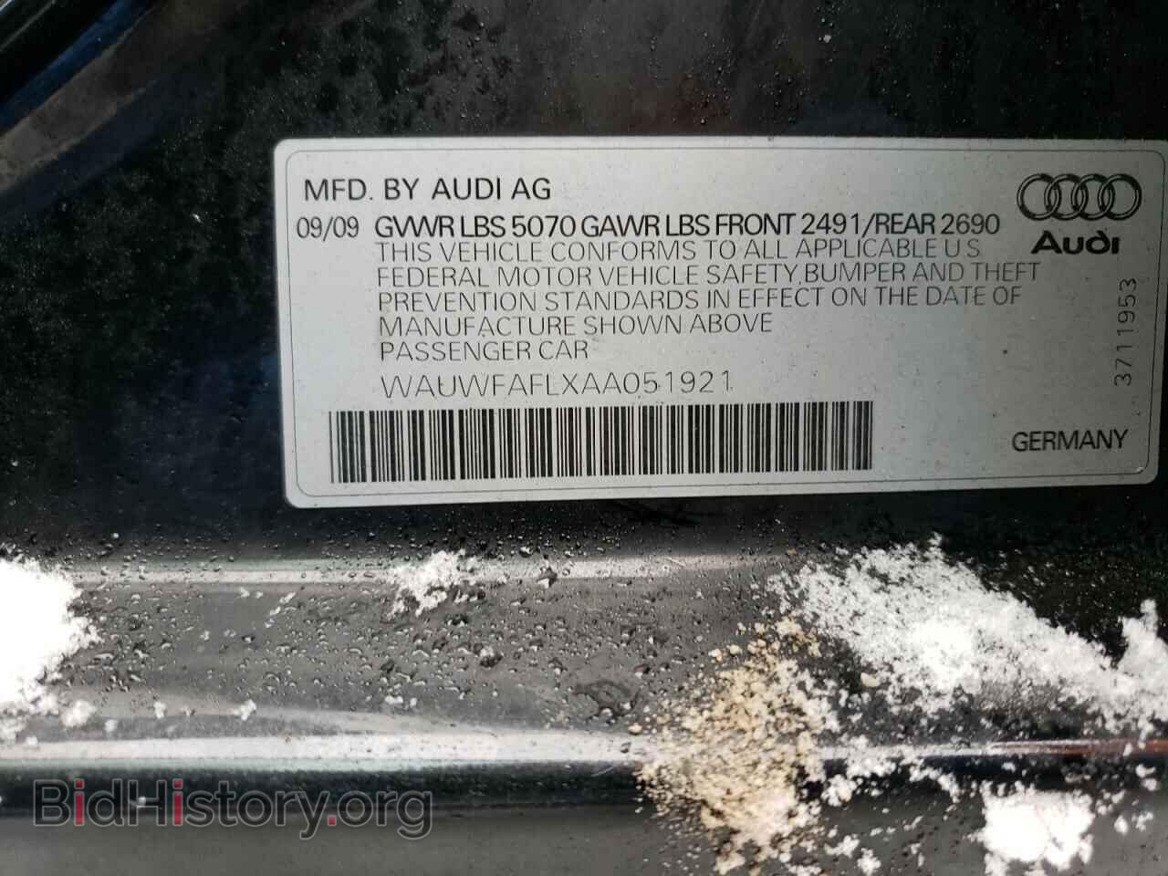 2010 AUDI A4 - VIN: WAUWFAFLXAA051921 - Photo 10