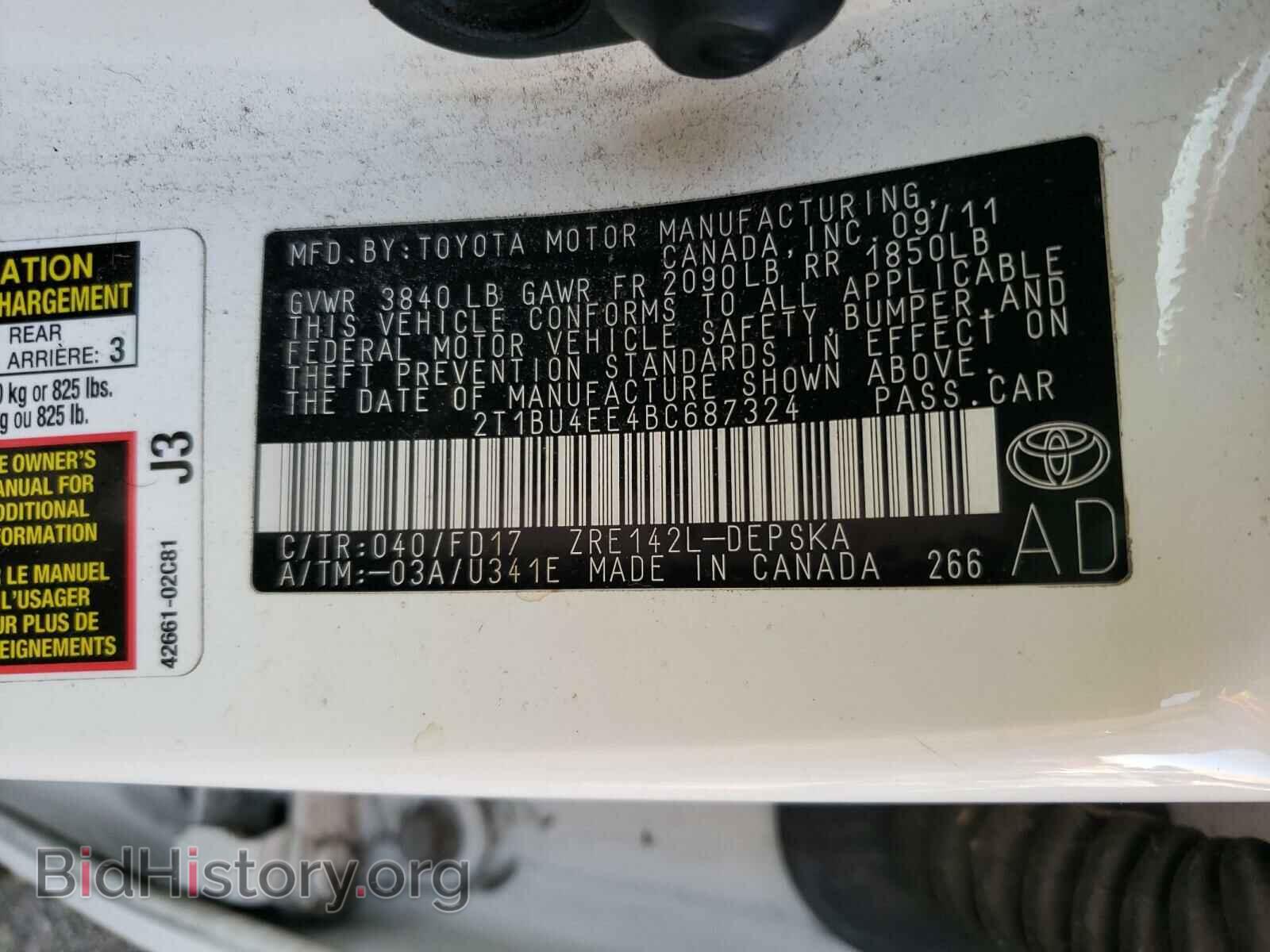 2011 TOYOTA COROLLA - VIN: 2T1BU4EE4BC687324 - Фото 10