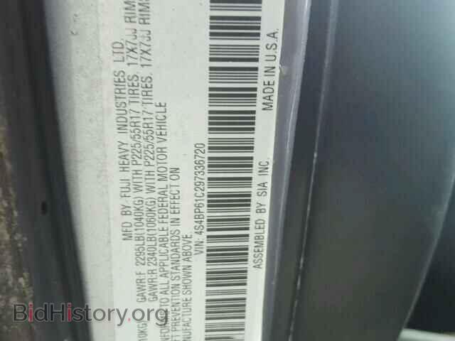 2009 SUBARU OUTBACK - VIN: 4S4BP61C297336720 - Фото 10