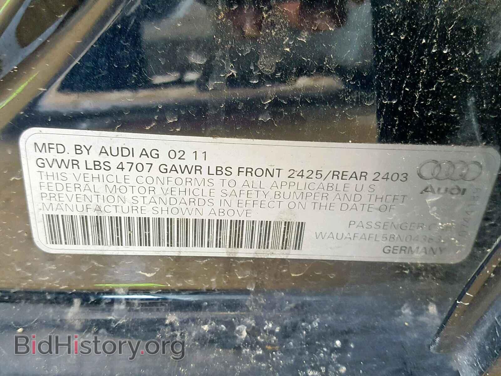 2011 AUDI A4 - VIN: WAUAFAFL5BN043830 - Фото 10