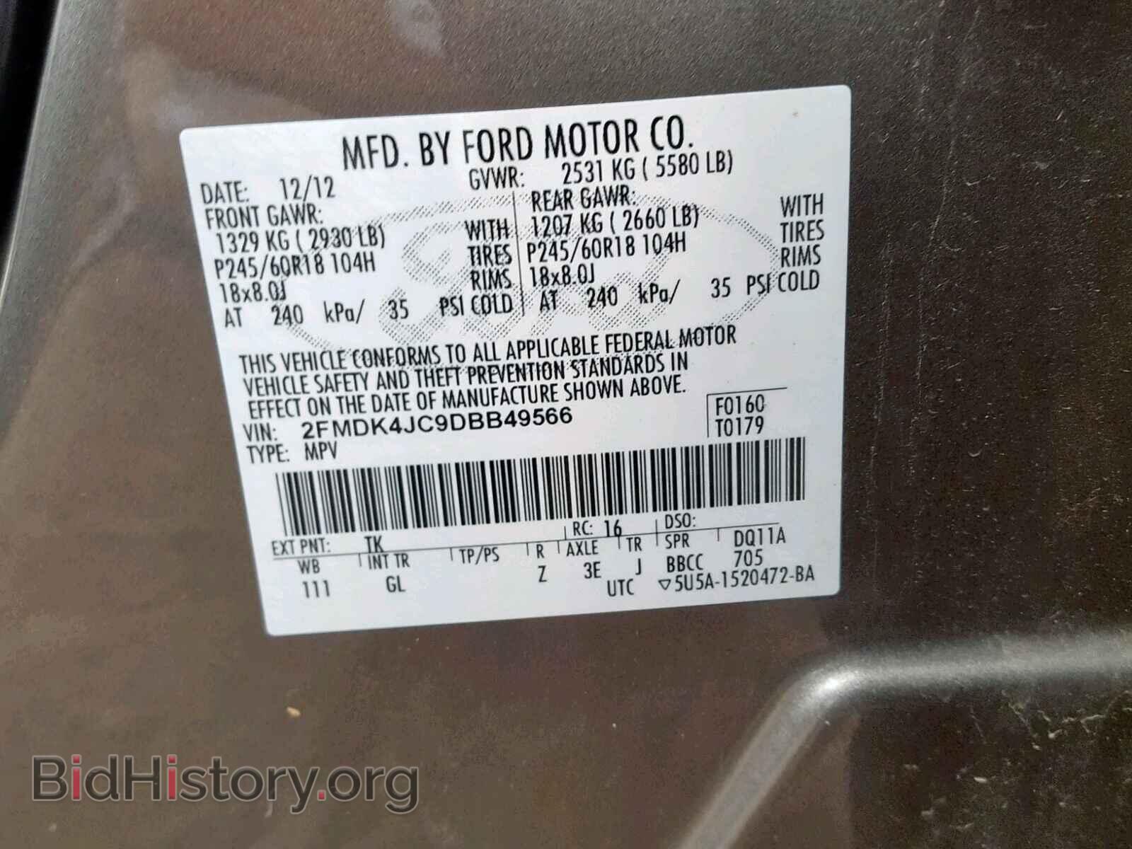 2013 FORD EDGE SEL - VIN: 2FMDK4JC9DBB49566 - Photo 10