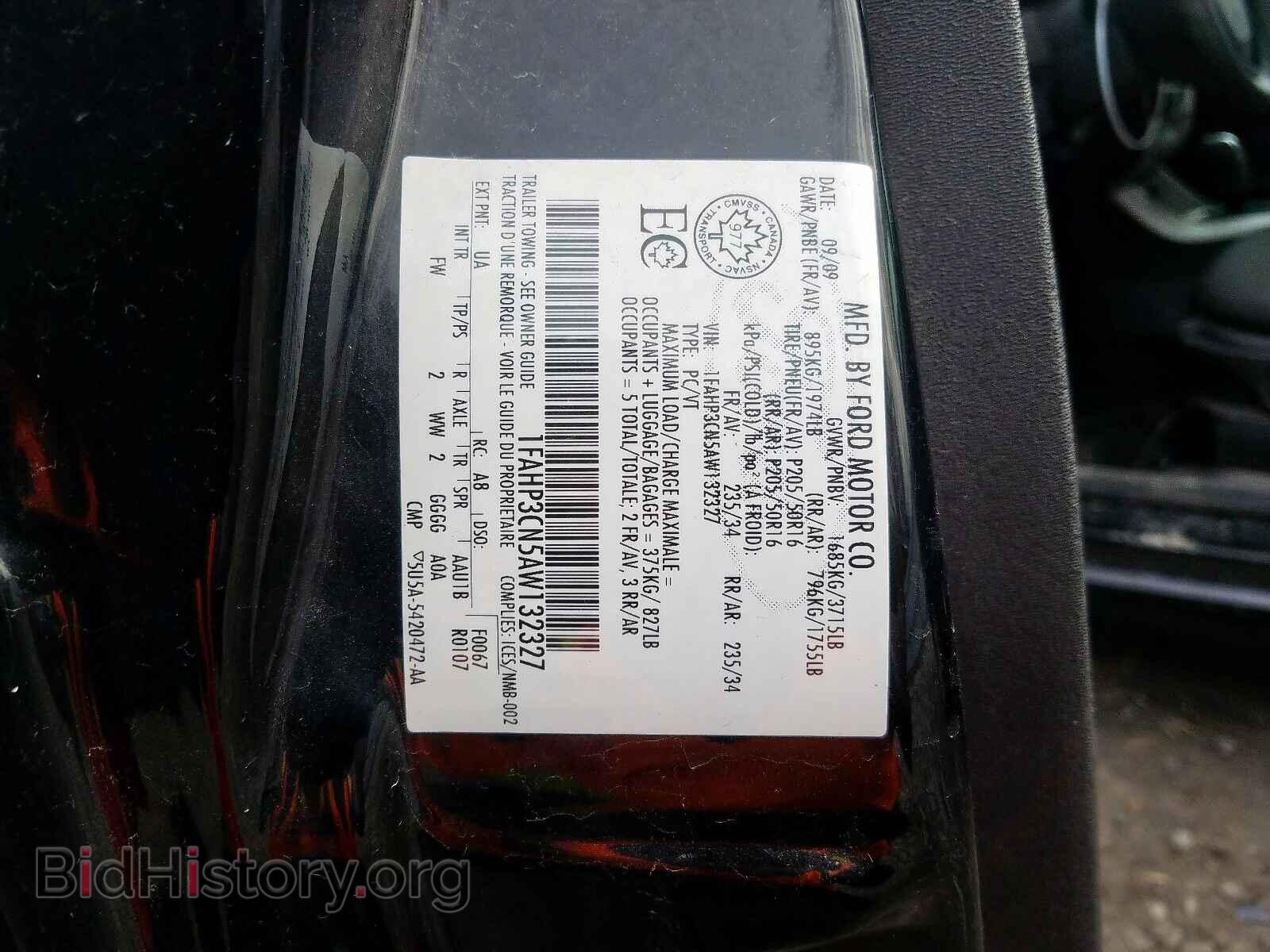 2010 FORD FOCUS - VIN: 1FAHP3CN5AW132327 - Фото 10