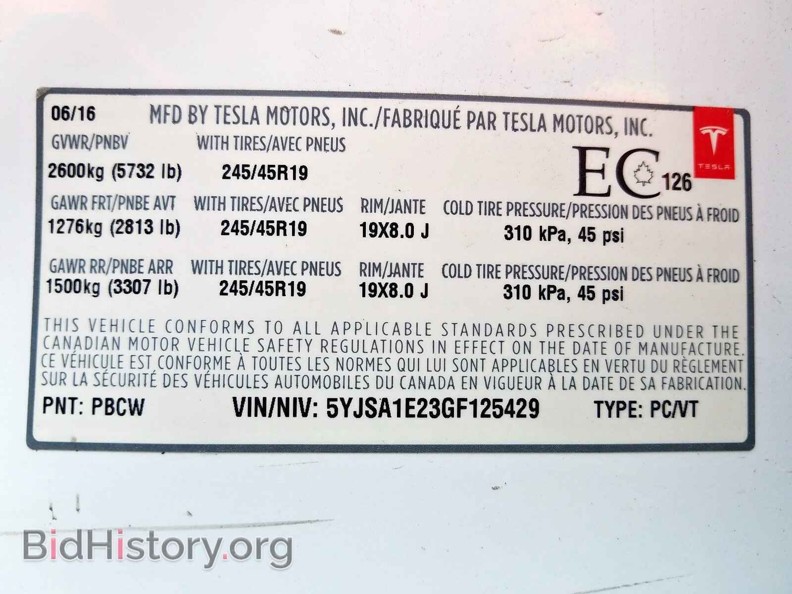 2016 TESLA MODEL S - VIN: 5YJSA1E23GF125429 - Photo 10