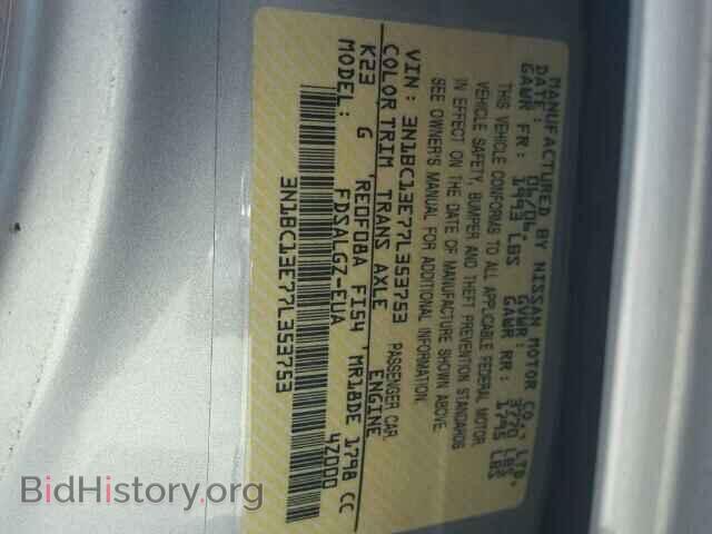 2007 NISSAN VERSA - VIN: 3N1BC13E77L353753 - Фото 10