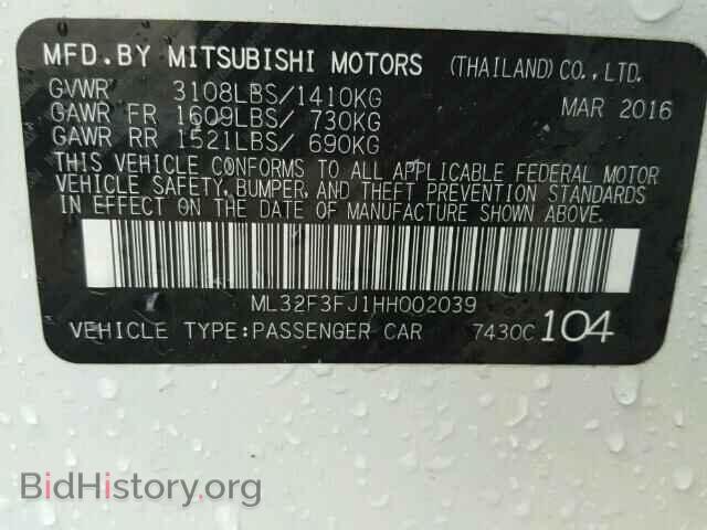 2017 MITSUBISHI MIRAGE - VIN: ML32F3FJ1HH002039 - Фото 10