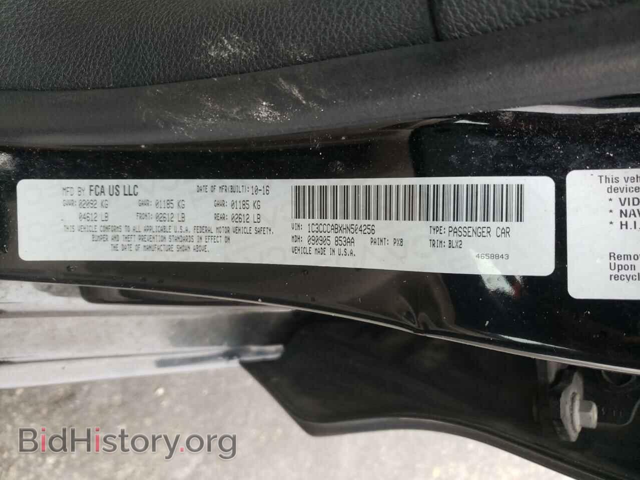 2017 CHRYSLER 200 - VIN: 1C3CCCABXHN504256 - Фото 10