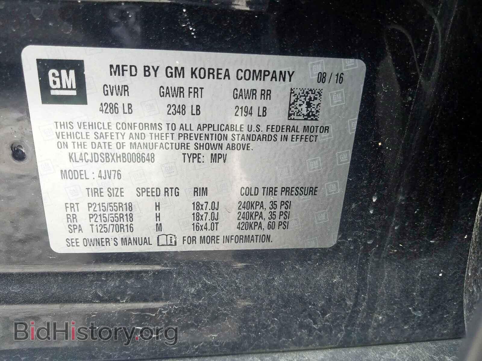 2017 BUICK ENCORE PRE - VIN: KL4CJDSBXHB008648 - Фото 10