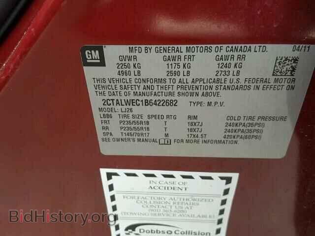 2011 GMC TERRAIN - VIN: 2CTALWEC1B6422682 - Фото 10