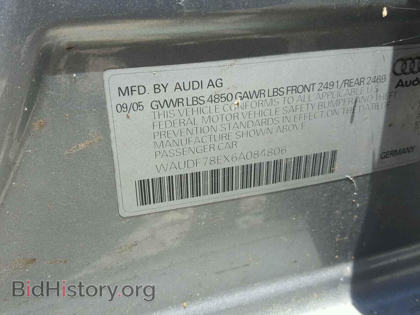 2006 AUDI A4 - VIN: WAUDF78EX6A084806 - Photo 10