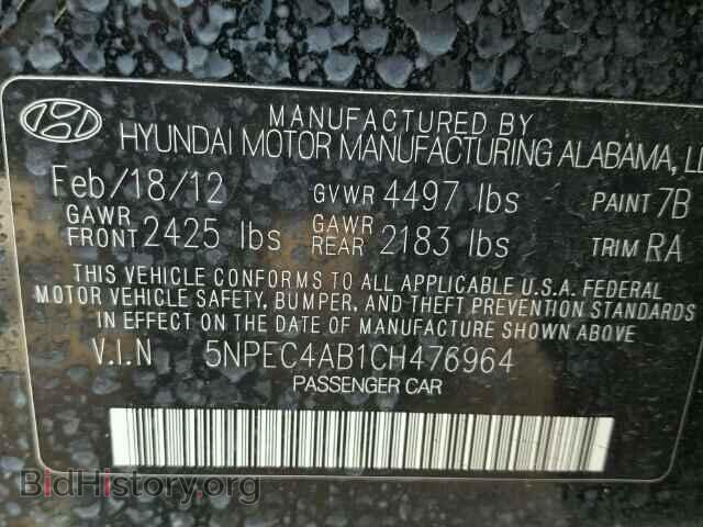 2012 HYUNDAI SONATA - VIN: 5NPEC4AB1CH476964 - Photo 10