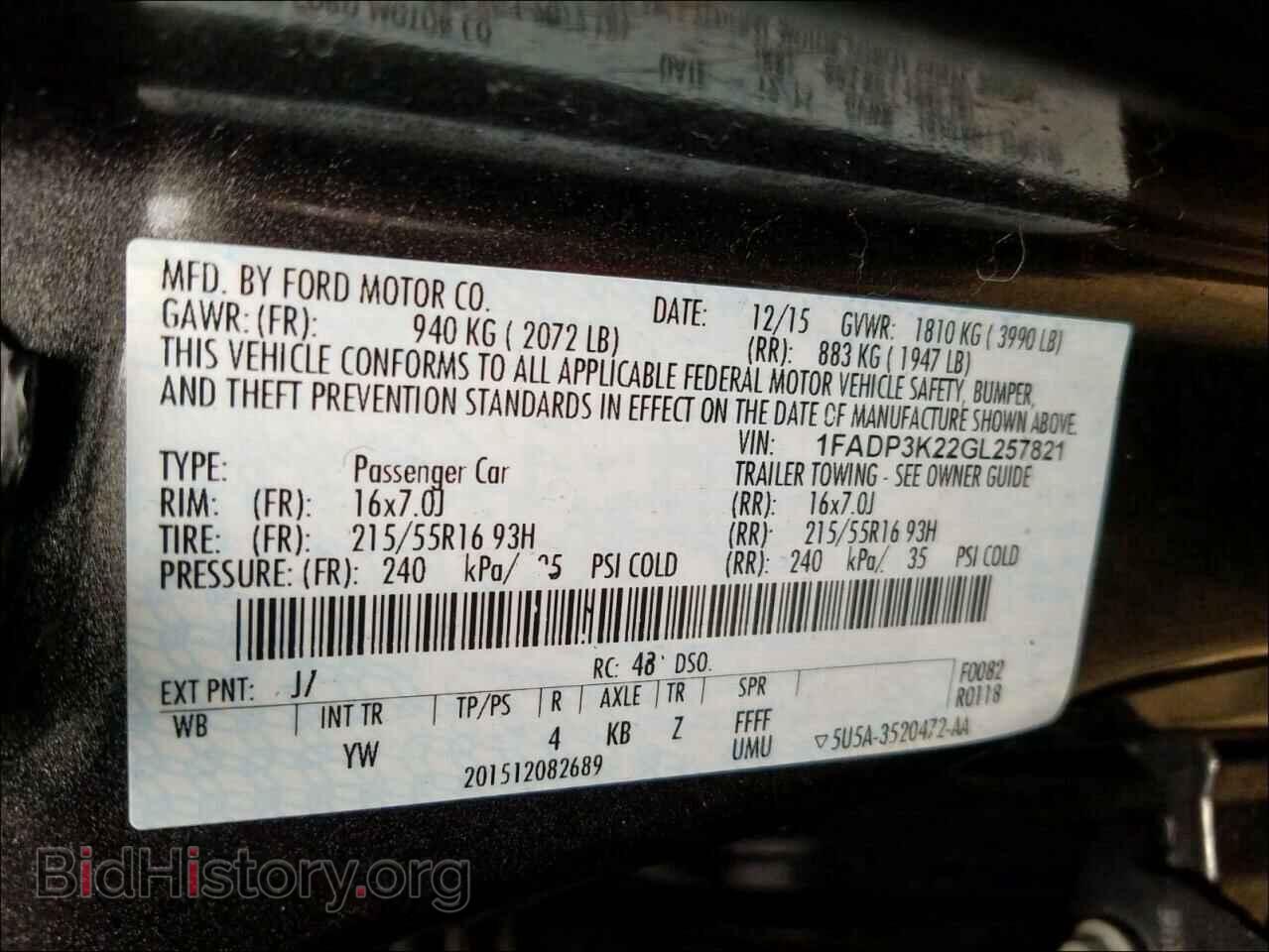 2016 FORD FOCUS - VIN: 1FADP3K22GL257821 - Photo 10