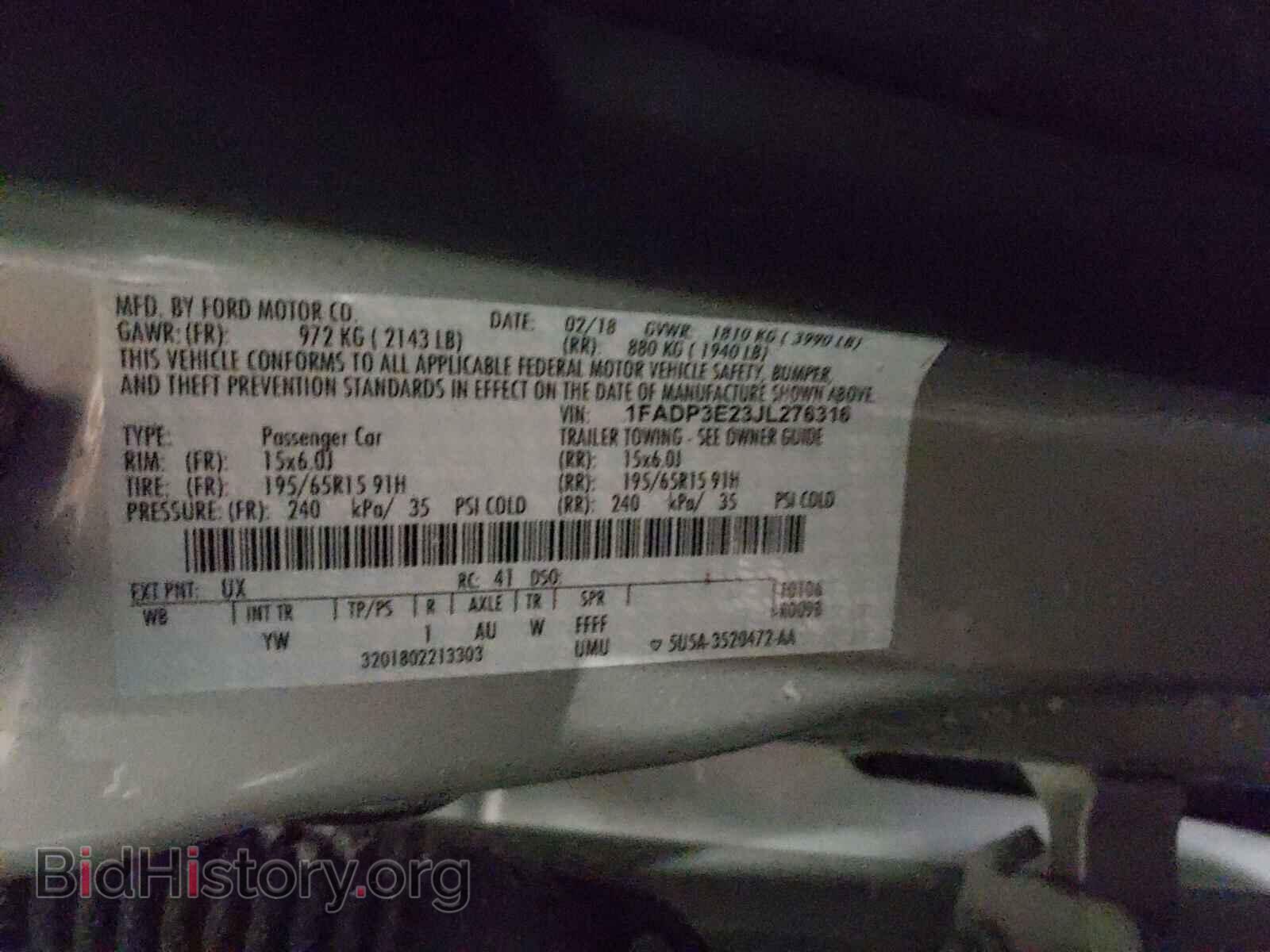 2018 FORD FOCUS - VIN: 1FADP3E23JL276316 - Фото 10