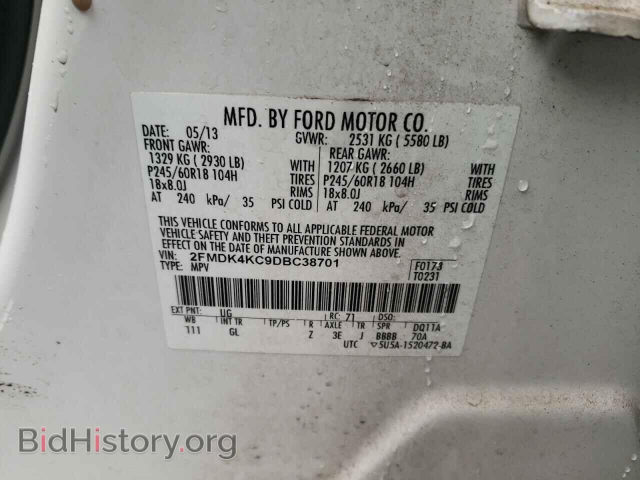 2013 FORD EDGE - VIN: 2FMDK4KC9DBC38701 - Photo 10