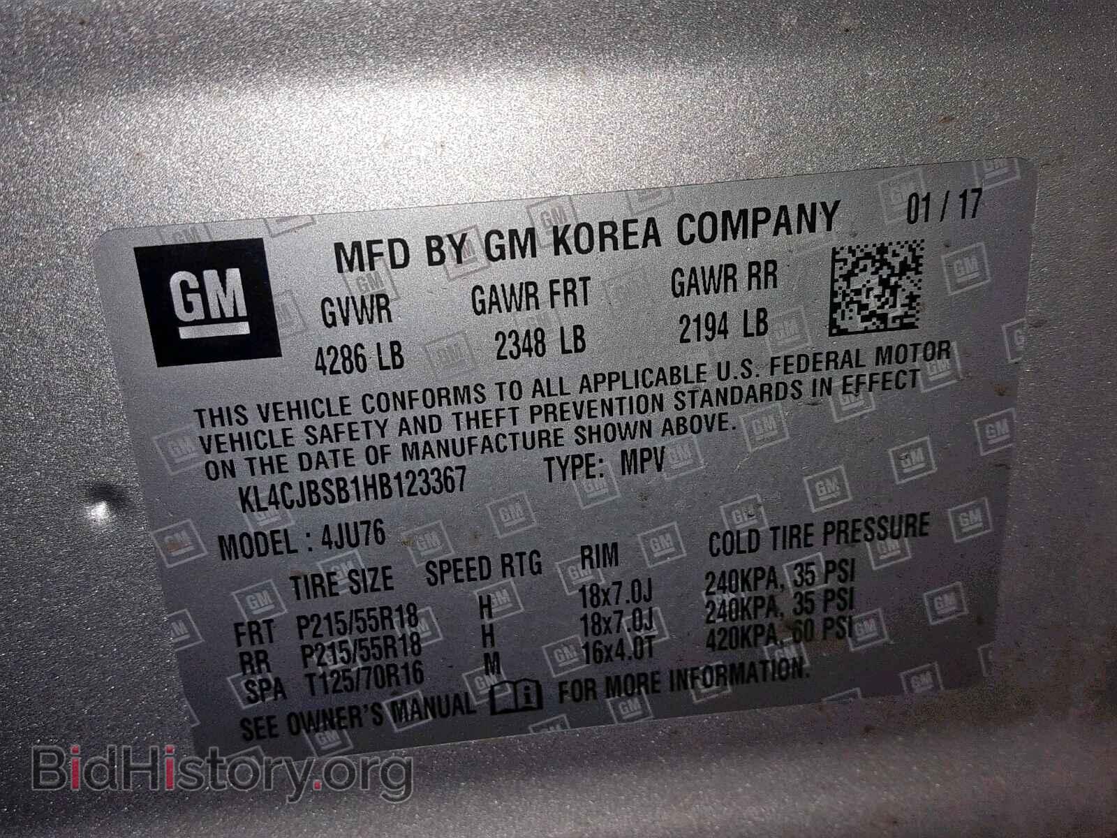 2017 BUICK ENCORE PRE - VIN: KL4CJBSB1HB123367 - Фото 10