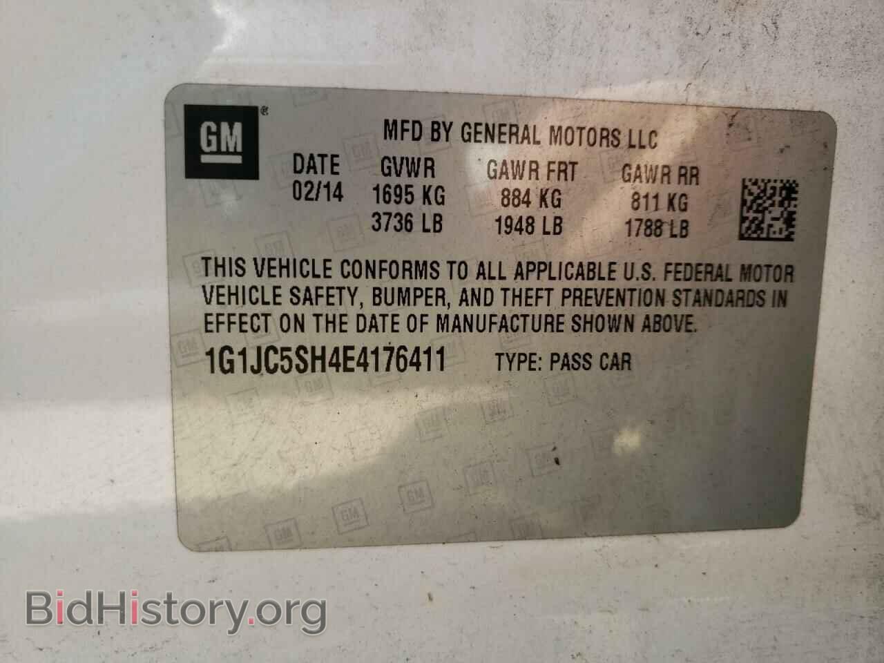 2014 CHEVROLET SONIC - VIN: 1G1JC5SH4E4176411 - Фото 10
